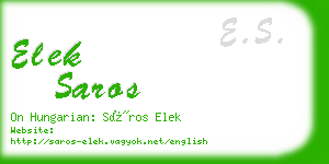 elek saros business card